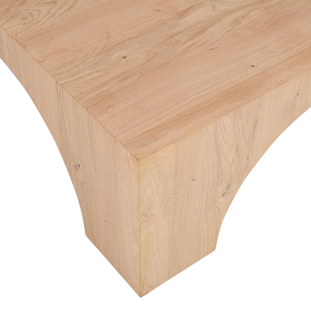 Archimedes 40" Arched Wood Square Modern Rustic Coffee Table