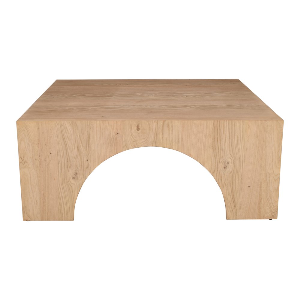 Archimedes 40" Arched Wood Square Modern Rustic Coffee Table