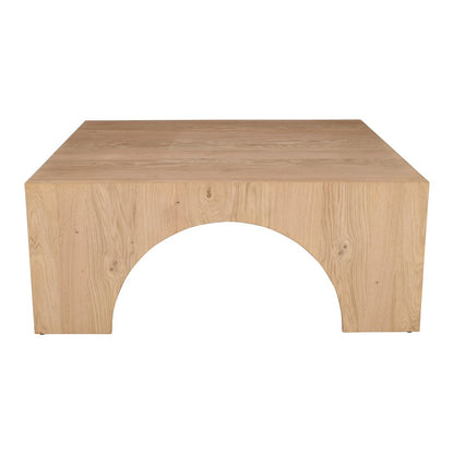 Archimedes 40" Arched Wood Square Modern Rustic Coffee Table