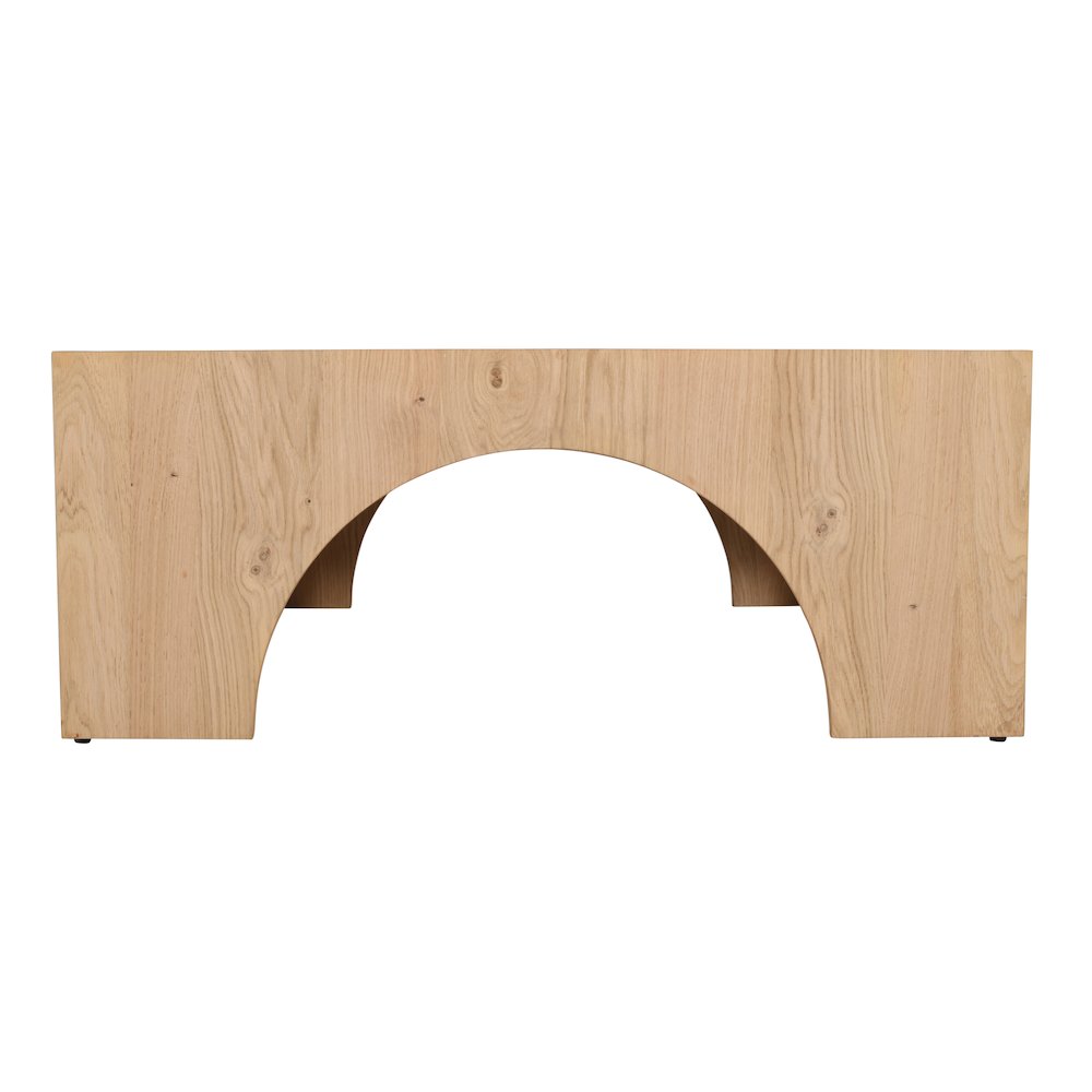 Archimedes 40" Arched Wood Square Modern Rustic Coffee Table