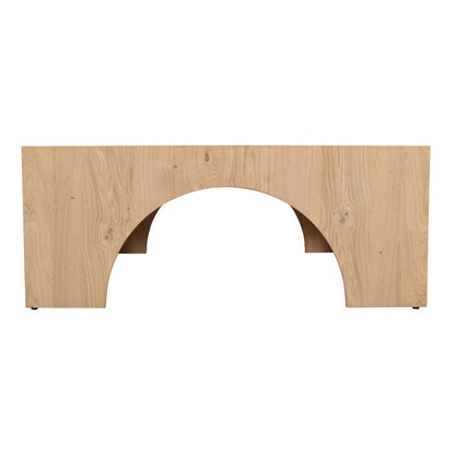 Archimedes 40" Arched Wood Square Modern Rustic Coffee Table