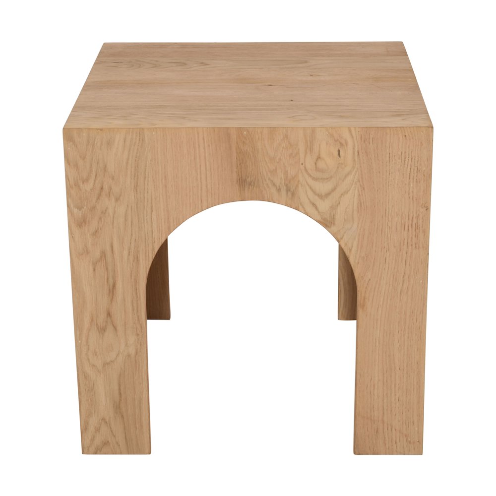Archimedes 20" Arched Wood Square Modern Rustic End Table