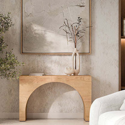 Archimedes 48" Arched Wood Modern Rustic Sofa Console Table