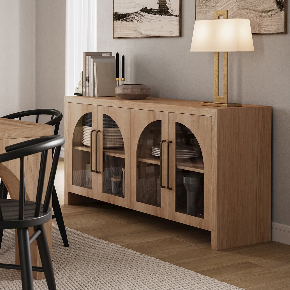 Archimedes 60" Curved Arch Four Door Sideboard Storage Cabinet