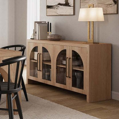 Archimedes 60" Curved Arch Four Door Sideboard Storage Cabinet