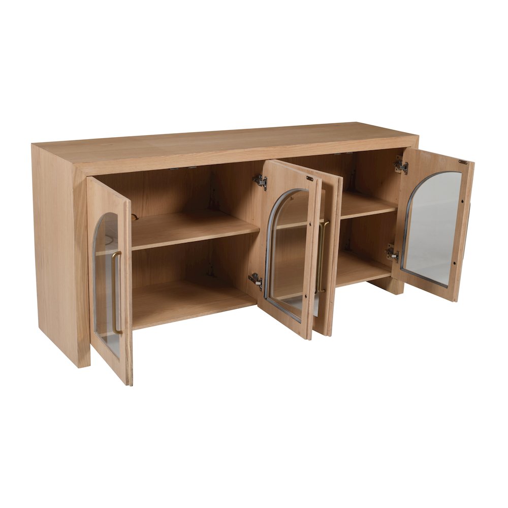 Archimedes 60" Curved Arch Four Door Sideboard Storage Cabinet