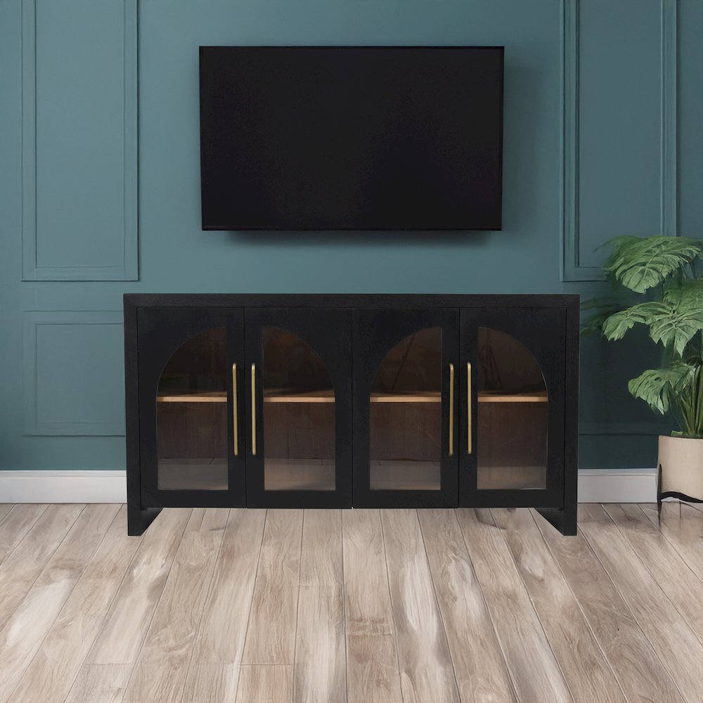 Archimedes 60" Curved Arch Four Door Sideboard Storage Cabinet