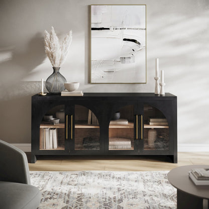 Archimedes 70" Curved Arch Four Door Sideboard Storage Cabinet