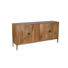 Asher 69" Solid Wood Mid-Century Modern Curved Arch Sideboard Cabinet
