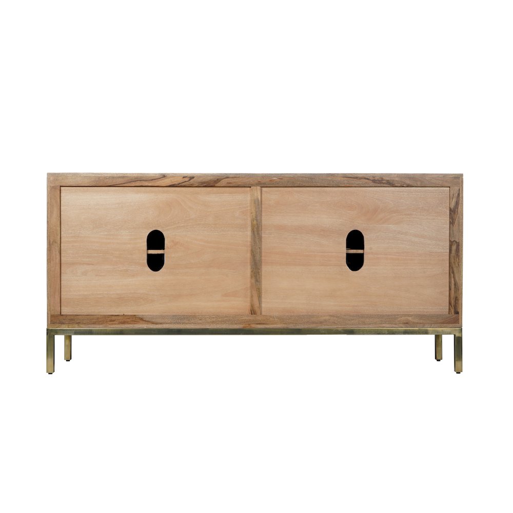 Asher 69" Solid Wood Mid-Century Modern Curved Arch Sideboard Cabinet