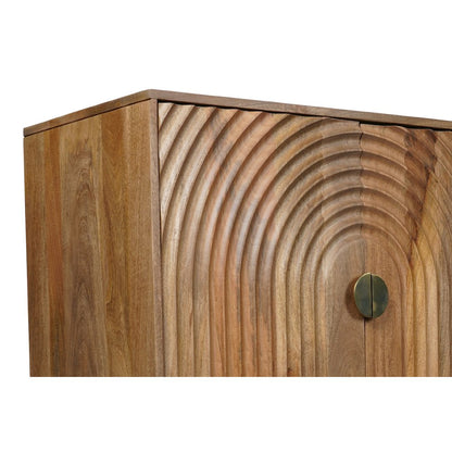 Asher 69" Solid Wood Mid-Century Modern Curved Arch Sideboard Cabinet