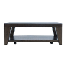 Modern Contemporary 50" Coffee Table with Storage Shelf and Hidden Casters