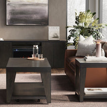 Modern Contemporary 50" Coffee Table with Storage Shelf and Hidden Casters