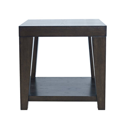 Laurel Creek Modern Contemporary 24" Square End Table with Open Shelf