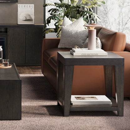 Laurel Creek Modern Contemporary 24" Square End Table with Open Shelf
