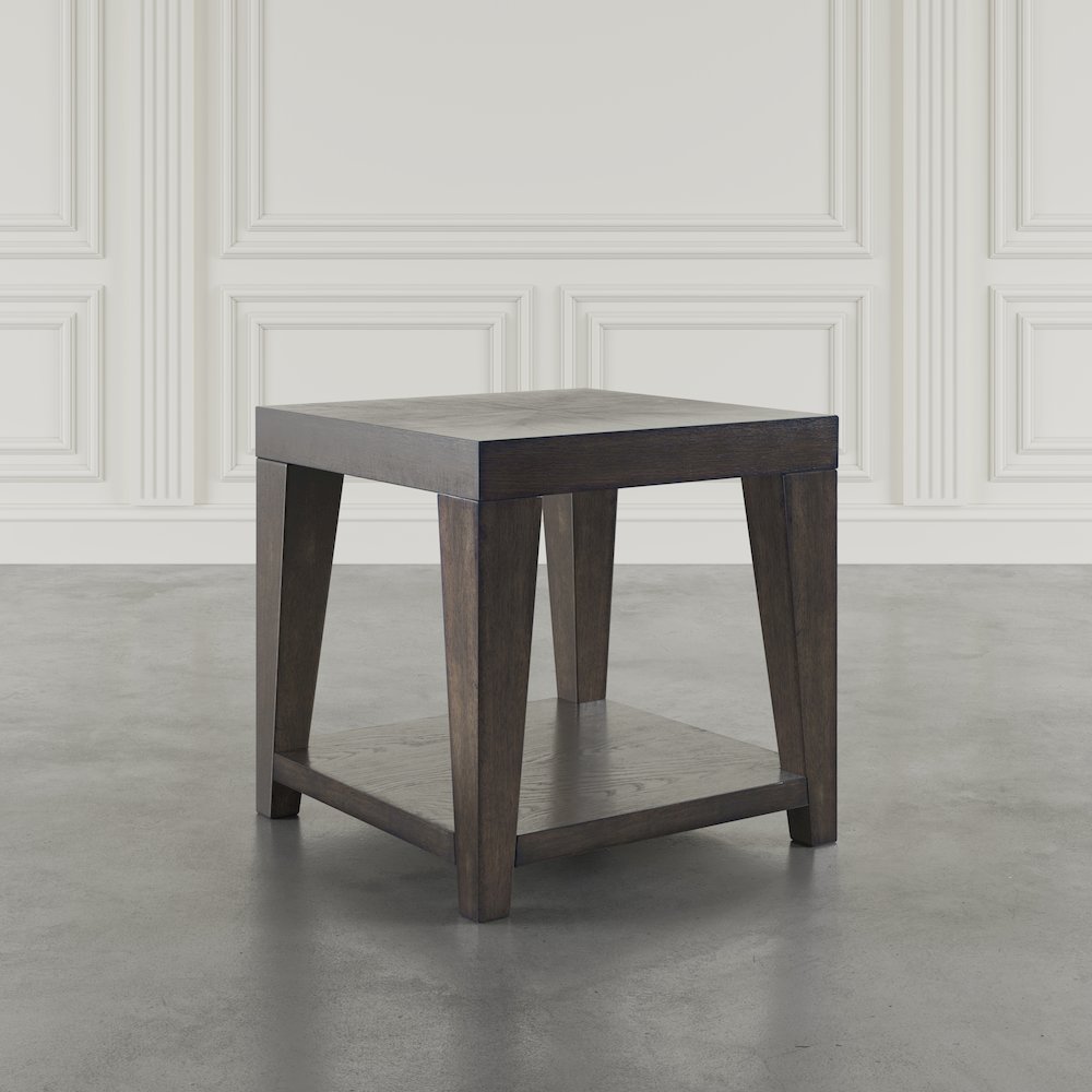 Laurel Creek Modern Contemporary 24" Square End Table with Open Shelf