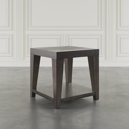 Laurel Creek Modern Contemporary 24" Square End Table with Open Shelf