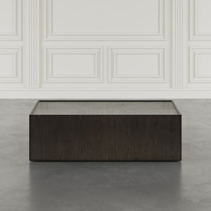 Laurel Creek Modern Contemporary 52" Block Coffee Table with Hidden Casters