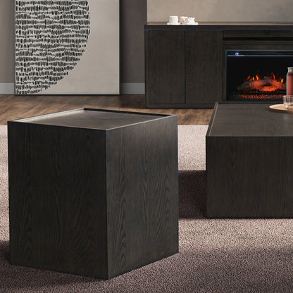 Laurel Creek Modern Contemporary Square Block Pedestal End Table