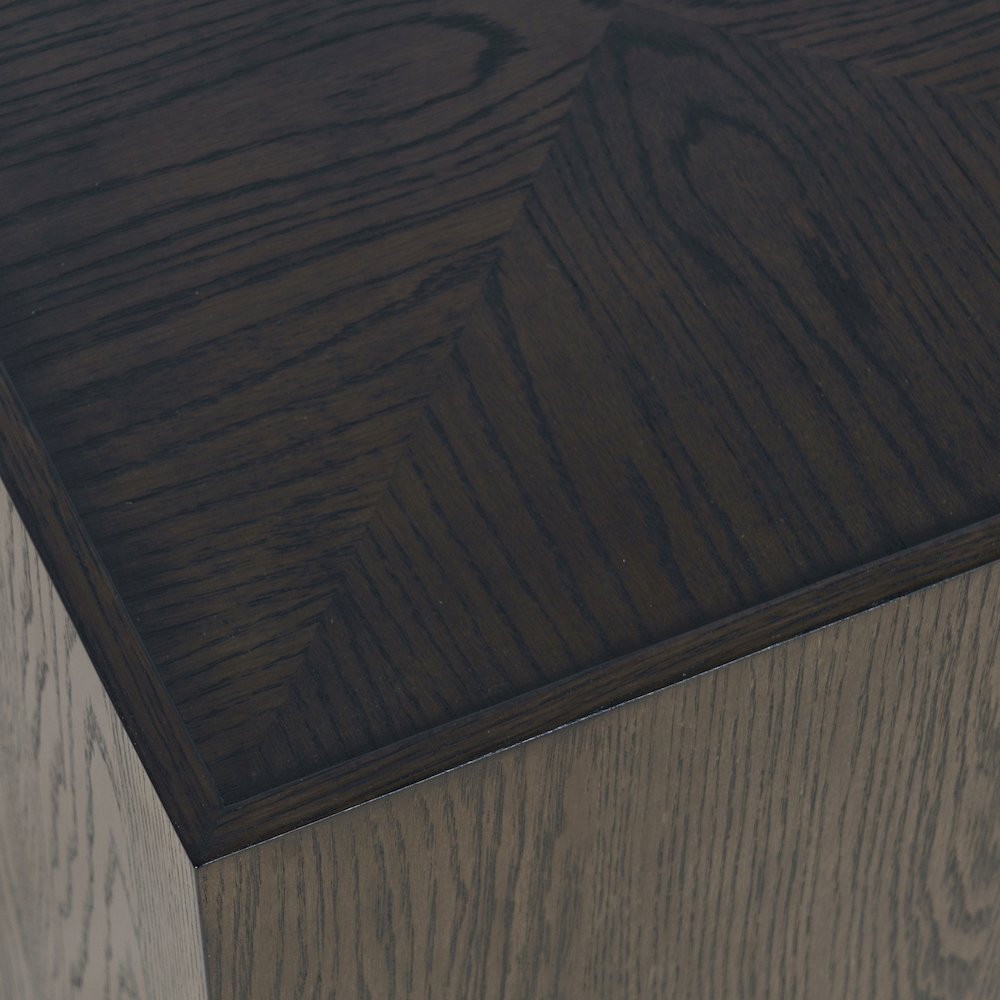 Laurel Creek Modern Contemporary Square Block Pedestal End Table
