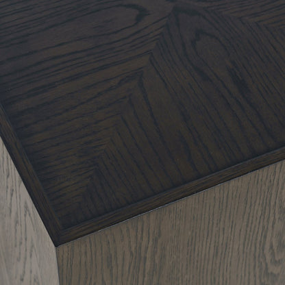 Laurel Creek Modern Contemporary Square Block Pedestal End Table
