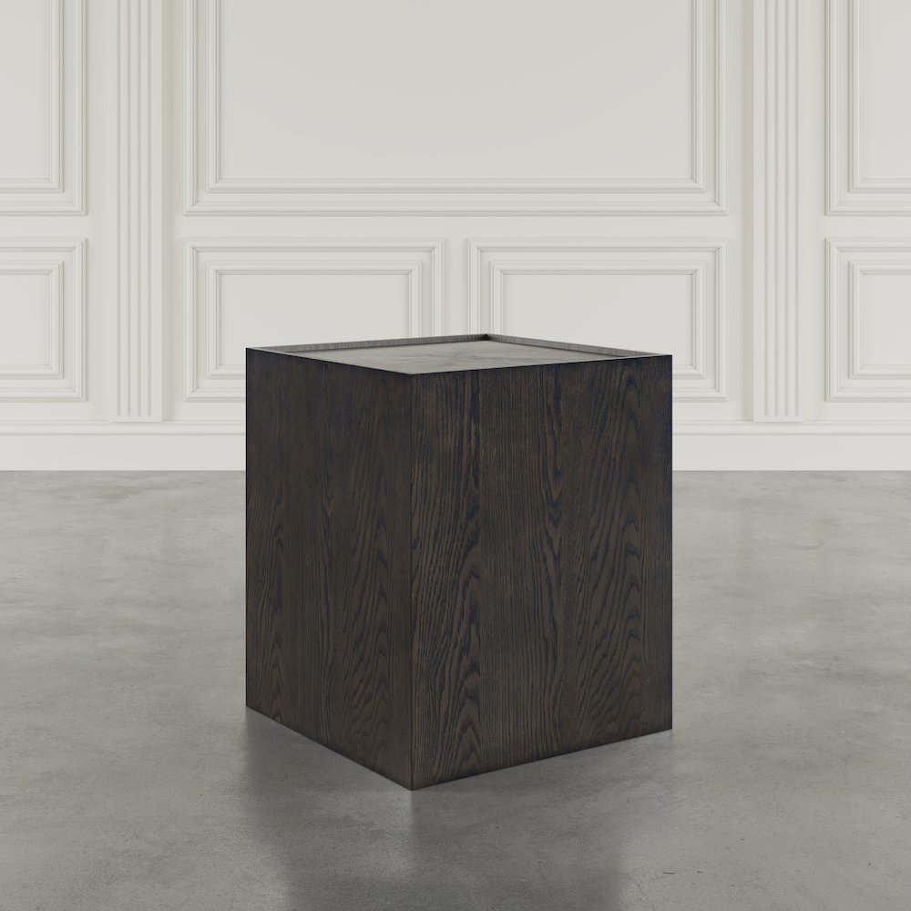 Laurel Creek Modern Contemporary Square Block Pedestal End Table