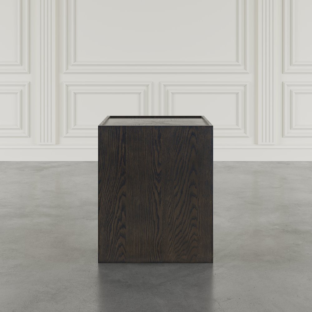 Laurel Creek Modern Contemporary Square Block Pedestal End Table