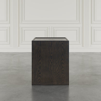 Laurel Creek Modern Contemporary Square Block Pedestal End Table