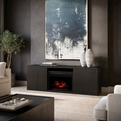 Laurel Creek Modern Contemporary 78" Electric LED Fireplace with Storage