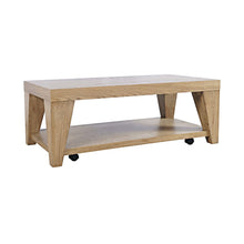 Modern Contemporary 50" Coffee Table with Storage Shelf and Hidden Casters