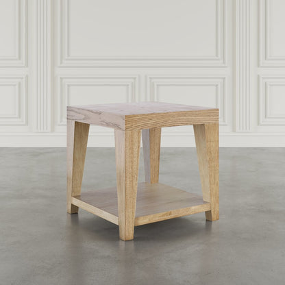 Laurel Creek Modern Contemporary 24" Square End Table with Open Shelf