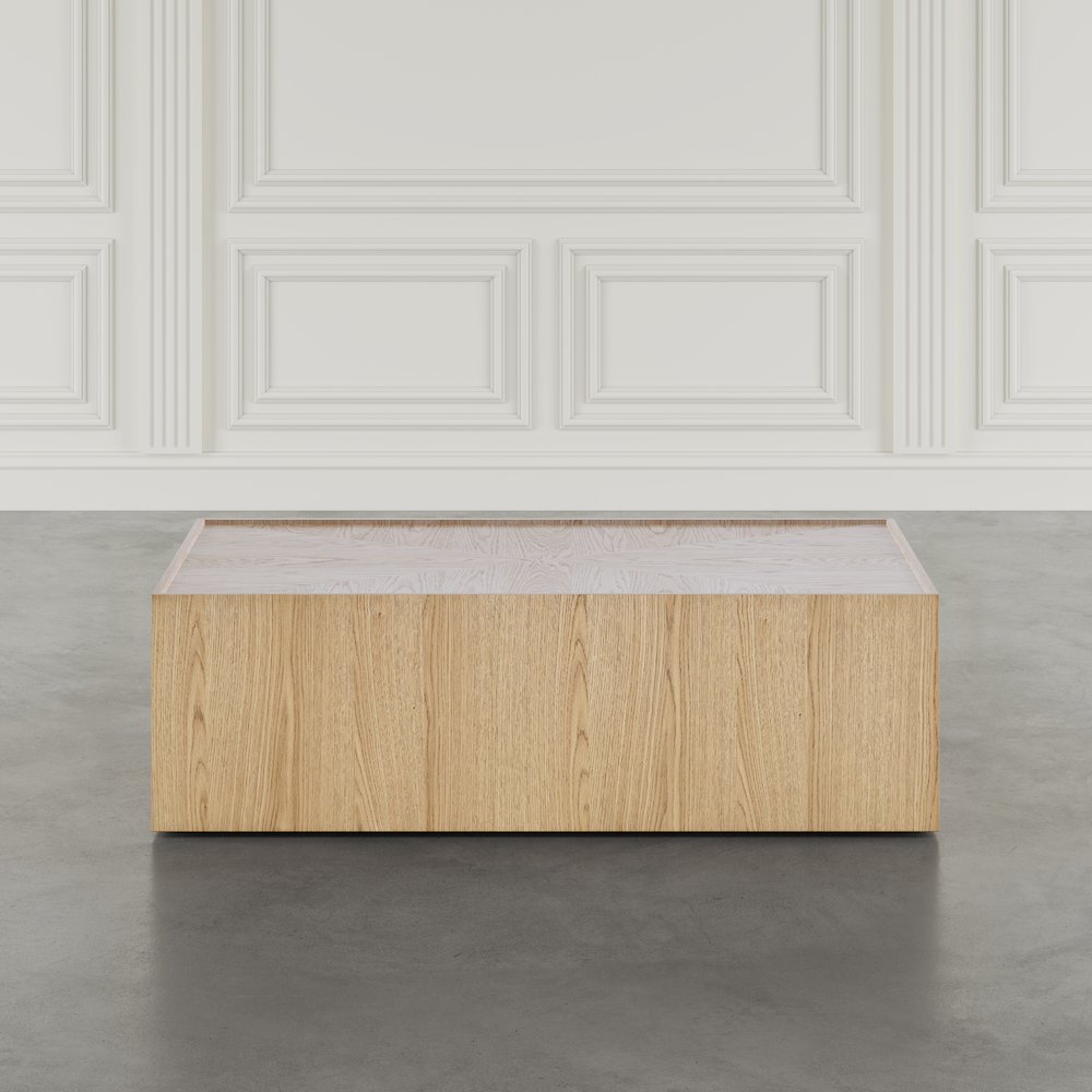 Laurel Creek Modern Contemporary 52" Block Coffee Table with Hidden Casters