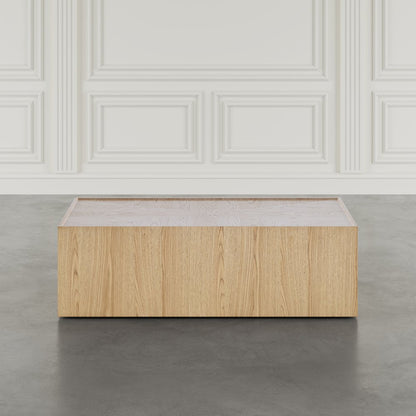 Laurel Creek Modern Contemporary 52" Block Coffee Table with Hidden Casters