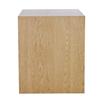 Laurel Creek Modern Contemporary Square Block Pedestal End Table