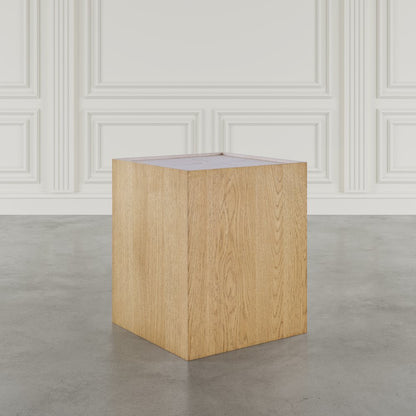 Laurel Creek Modern Contemporary Square Block Pedestal End Table
