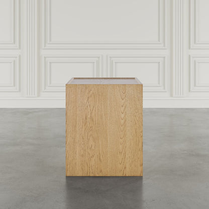 Laurel Creek Modern Contemporary Square Block Pedestal End Table