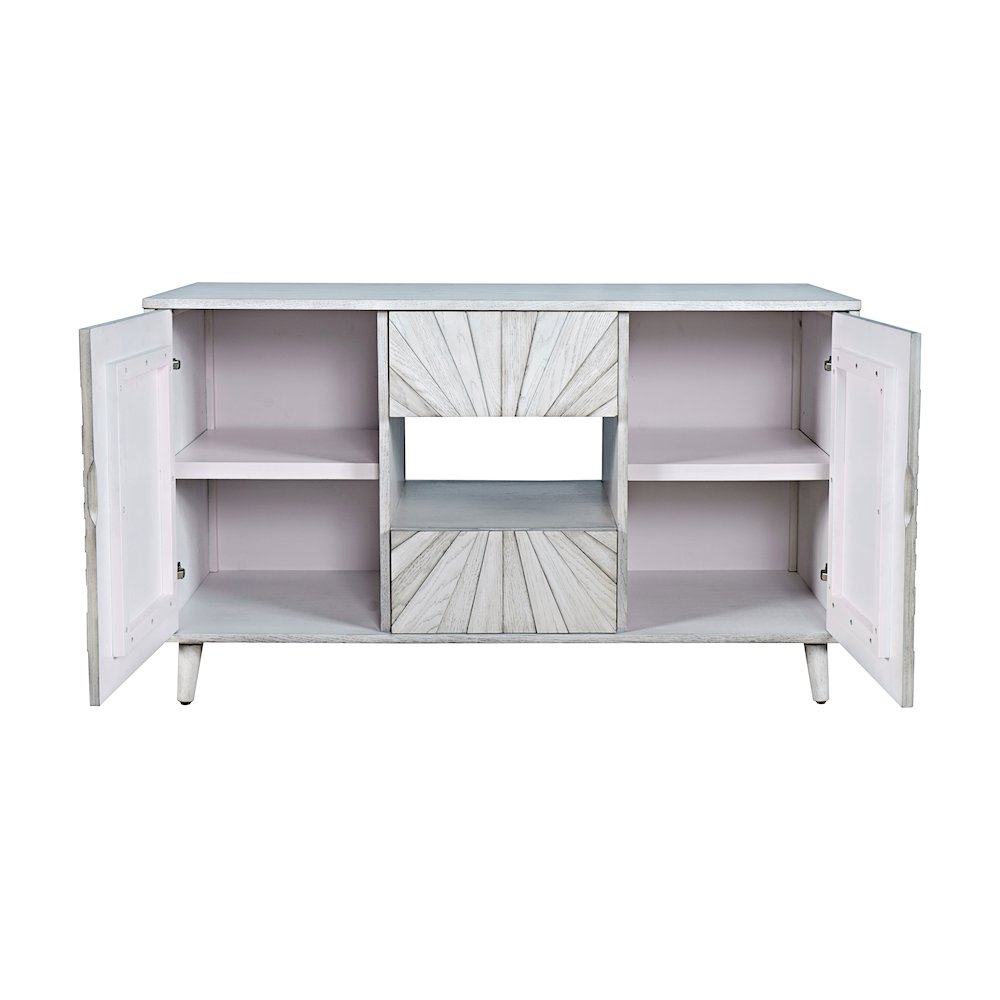 Reece 50" Mid-Century Modern Starburst TV Stand Console Storage Cabinet