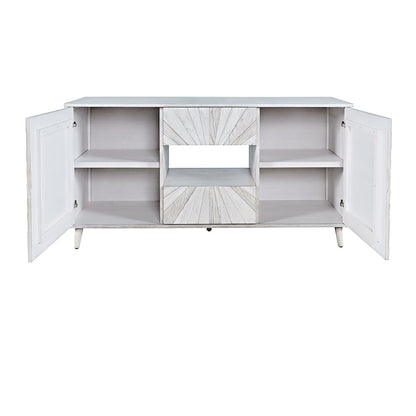 Reece 60" Mid-Century Modern Starburst TV Stand Console Storage Cabinet