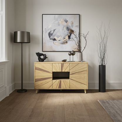 Reece 50" Mid-Century Modern Starburst TV Stand Console Storage Cabinet
