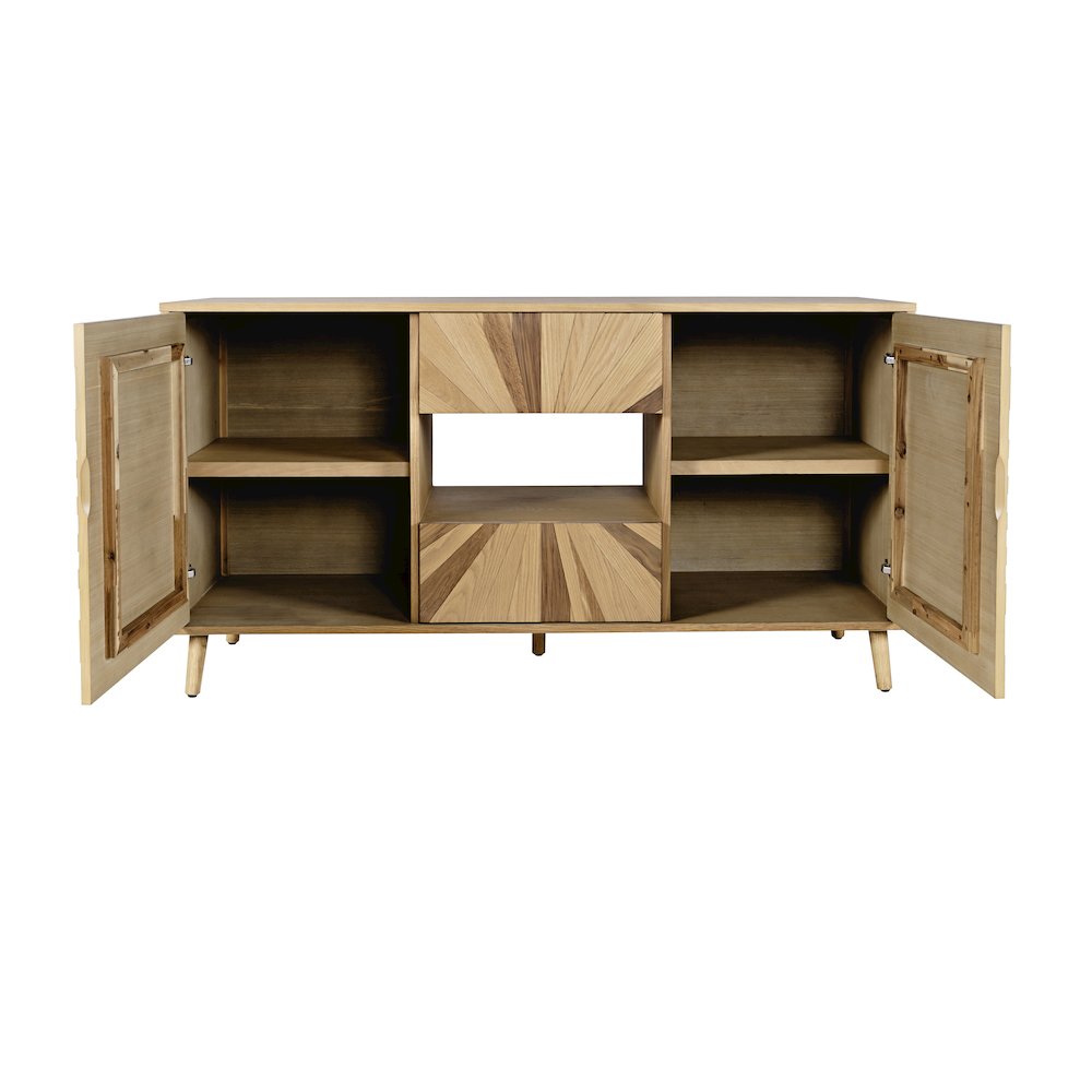 Reece 60" Mid-Century Modern Starburst TV Stand Console Storage Cabinet