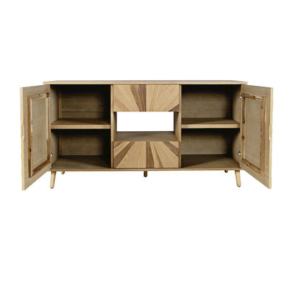 Reece 60" Mid-Century Modern Starburst TV Stand Console Storage Cabinet