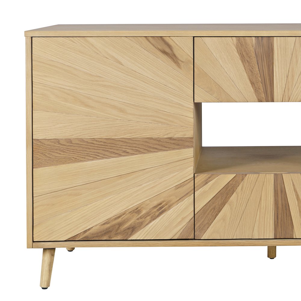 Reece 60" Mid-Century Modern Starburst TV Stand Console Storage Cabinet
