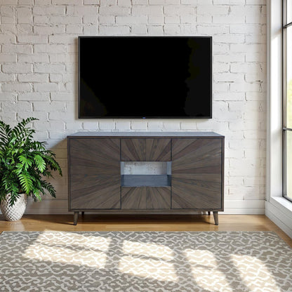 Reece 50" Mid-Century Modern Starburst TV Stand Console Storage Cabinet