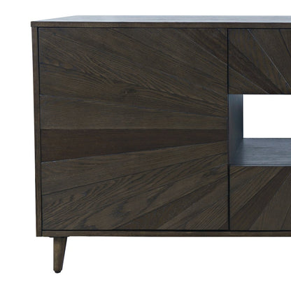 Reece 70" Mid-Century Modern Starburst TV Stand Console Storage Cabinet