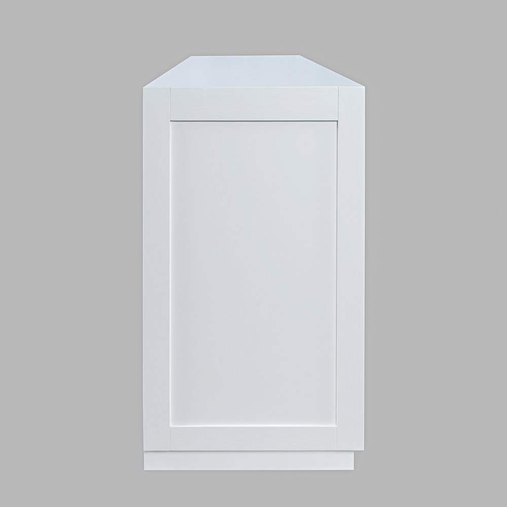 70" Contemporary Media Console with Tempered Glass Doors, Drawers and Shelves