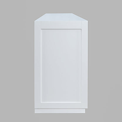 70" Contemporary Media Console with Tempered Glass Doors, Drawers and Shelves