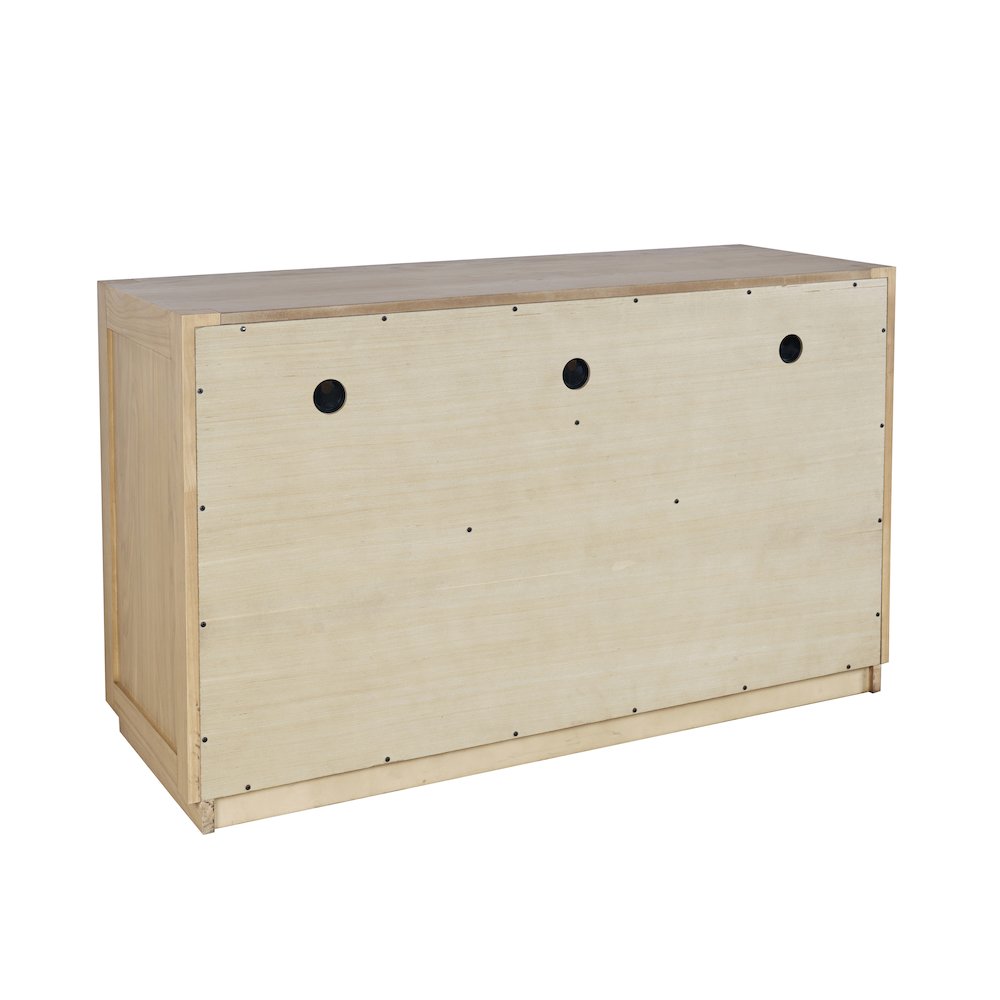 50" Contemporary Media Console with Tempered Glass Doors, Drawers and Shelves