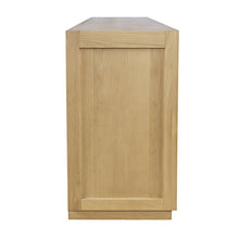 70" Contemporary Media Console with Tempered Glass Doors, Drawers and Shelves