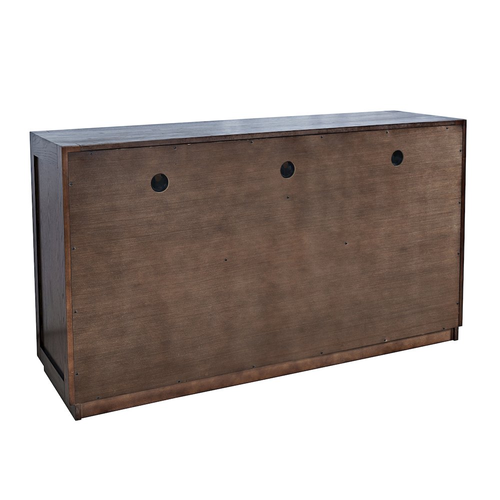 50" Contemporary Media Console with Tempered Glass Doors, Drawers and Shelves