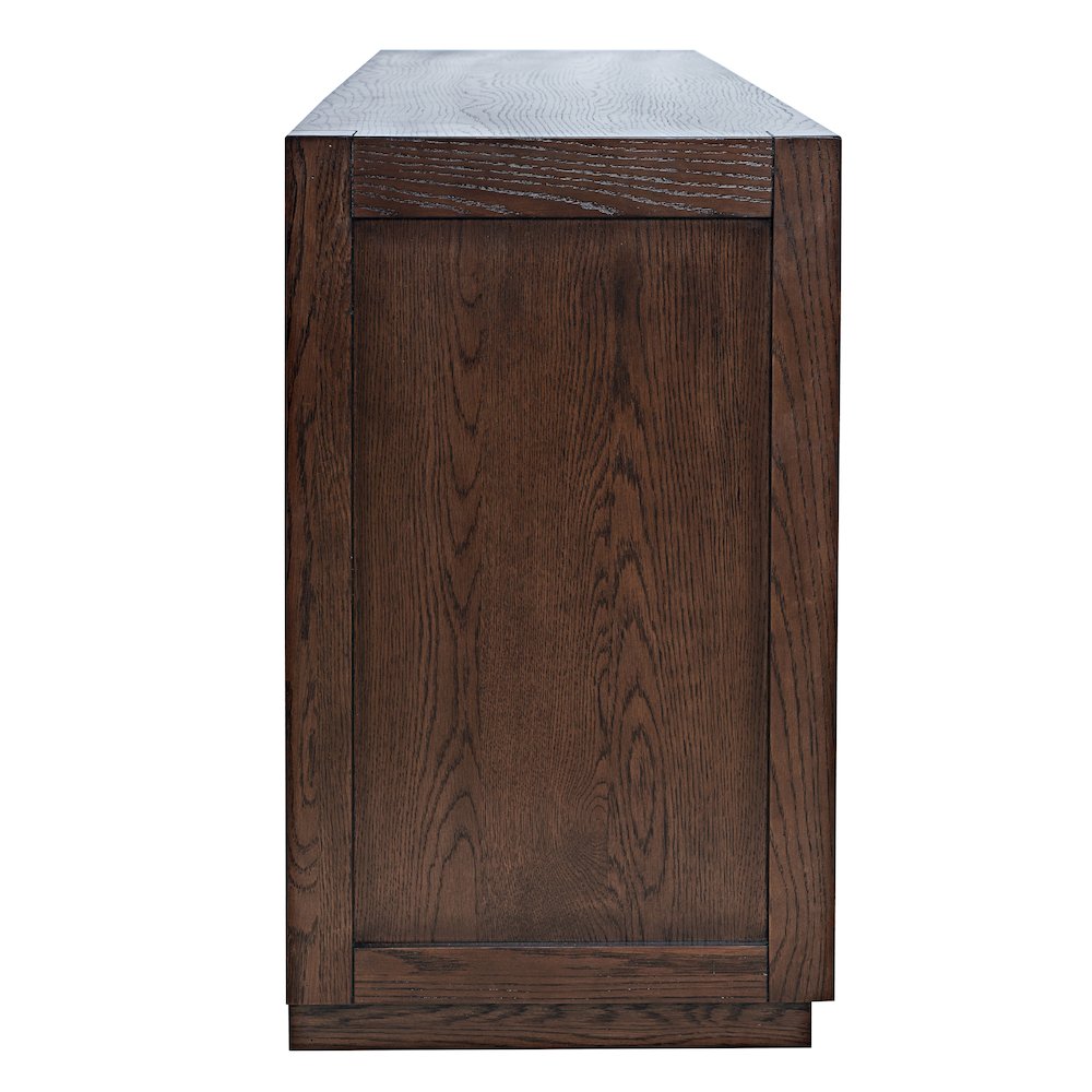 50" Contemporary Media Console with Tempered Glass Doors, Drawers and Shelves